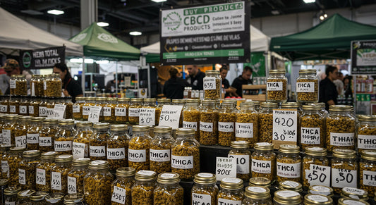 Cannabis marketplace with dispensaries, growers, and distributors offering bulk THCA hash