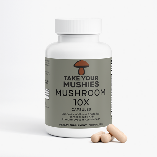 Mushroom Complex 10X Capsules | 10-Mushroom Blend for Focus, Immunity and Adaptogenic Support | Lion’s Mane, Reishi, Chaga and More