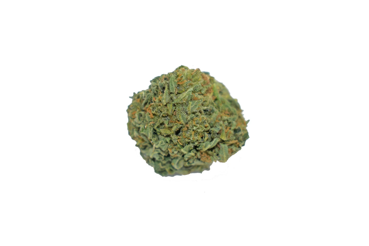 Close-up of Bubba Kush CBD flower, featuring dense, trichome-coated buds with deep green and purple hues, offering a rich, earthy aroma and calming effects | Hurcann