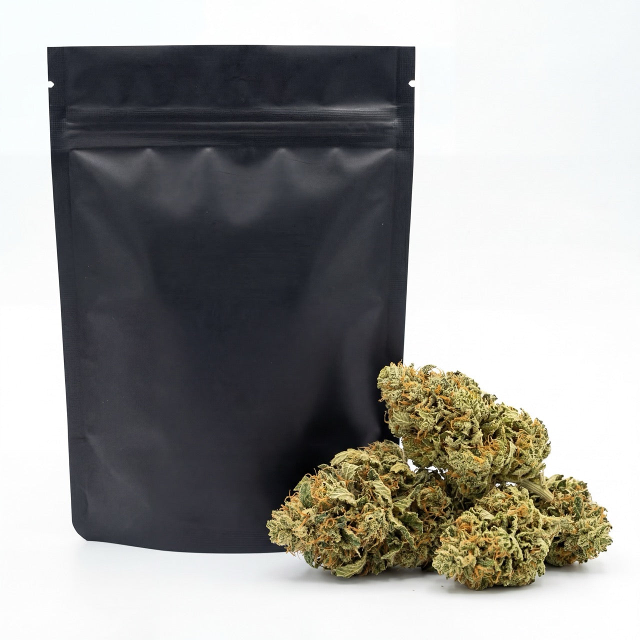 Alien Cookies CBD flower displayed alongside protective packaging used for storage and transport. The packaging helps preserve freshness, aroma and overall product integrity | Hurcann