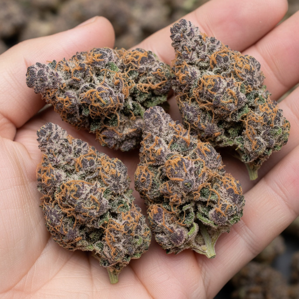 Candy Peaches THCA Hemp Flower colorful buds arranged aesthetically, perfect for mood uplift