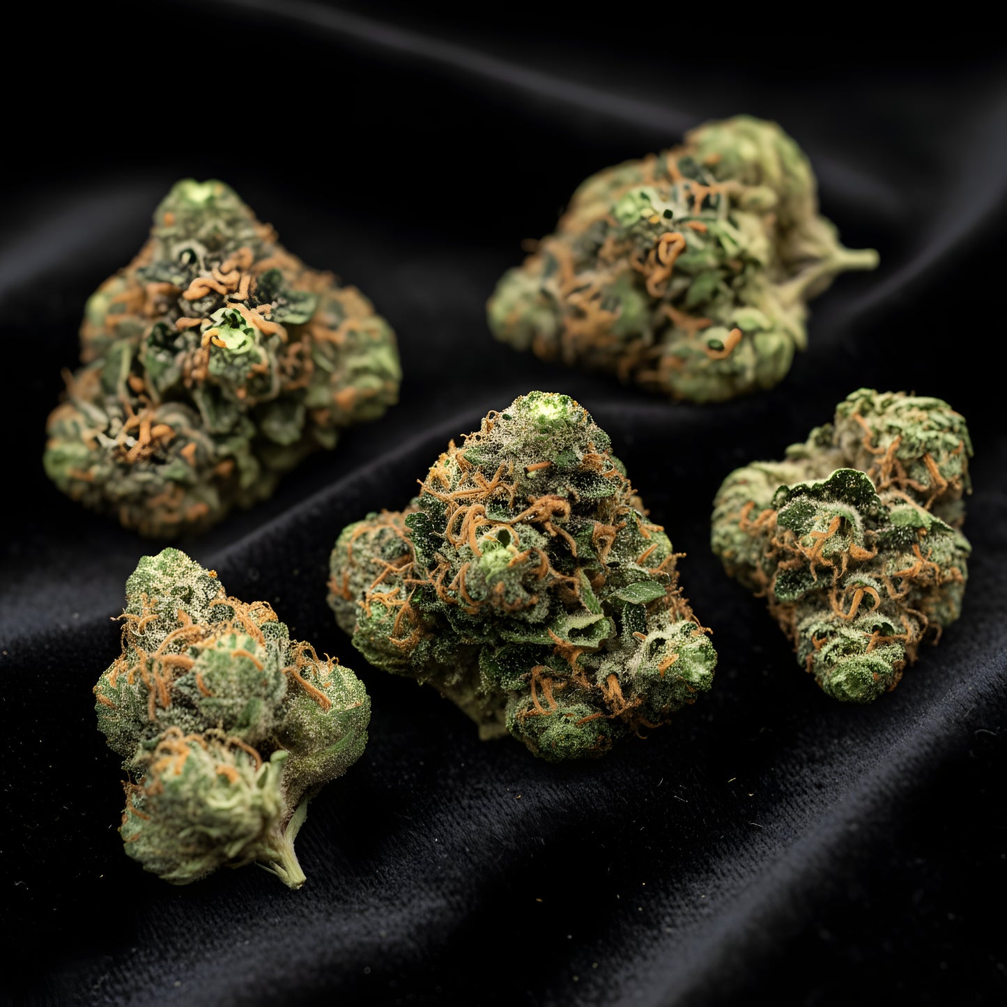 Lifestyle image of Oh La La THCA hemp flower AAA grade hybrid, displaying elegant pastel buds with sweet berry floral aroma, ideal for creative afternoons and mellow evenings