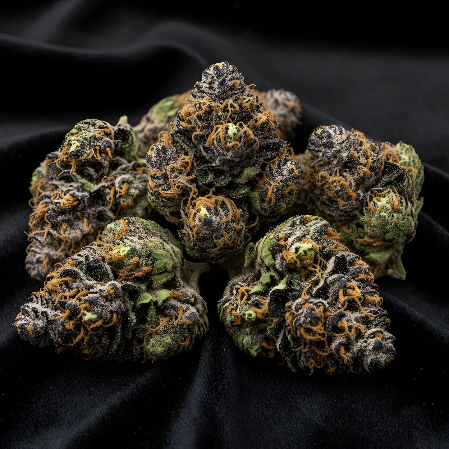 Lifestyle image of Texas Pound Cake THCA hemp flower AAA grade indica, showcasing dessert like purple buds with sweet baked goods aroma, ideal for nighttime relaxation