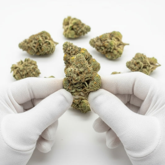 Its fluffy, resin-coated texture hints at tropical potency.