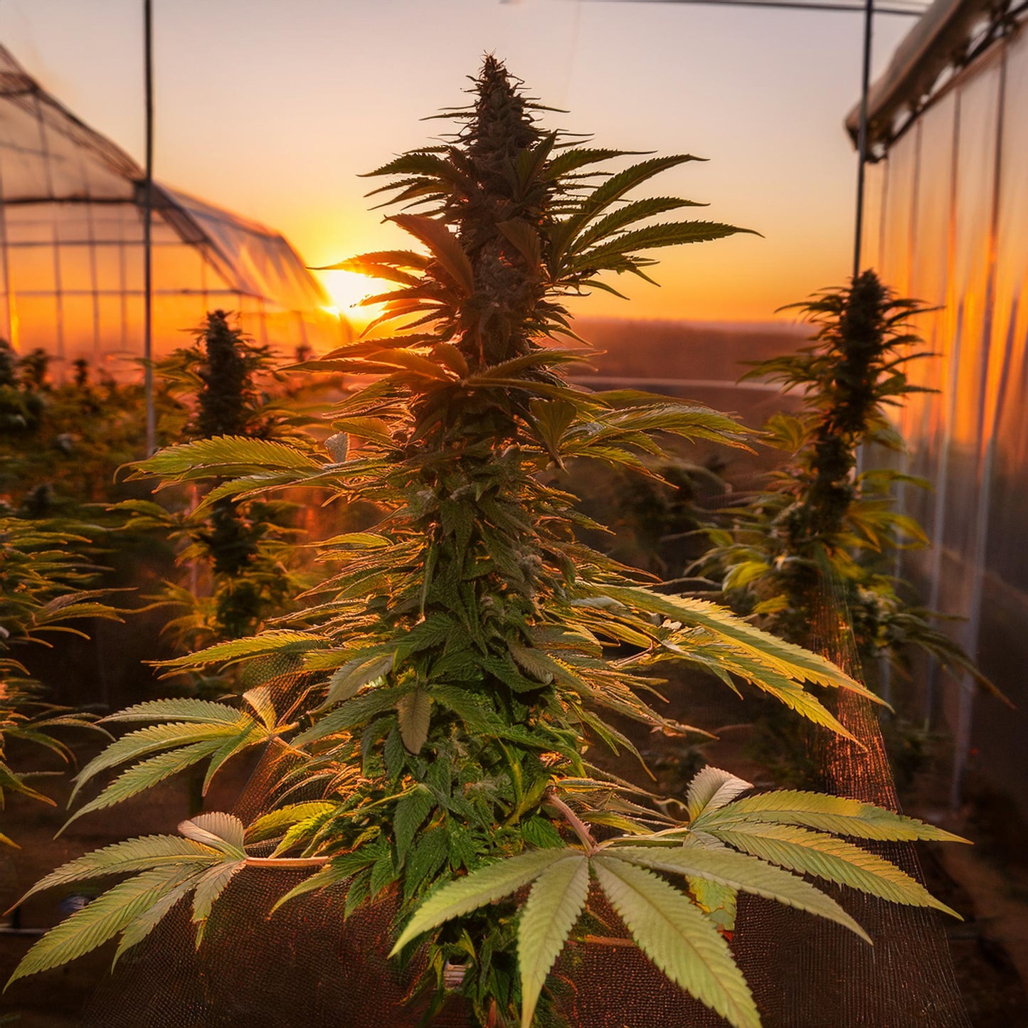 Sunset Sherbet THCA Hemp Flower – Indoor Grown (AA-Grade) – AA-grade, indoor-grown hand-trimmed cannabis buds – detail view | Hurcann