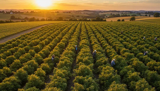 , surrounded by rolling hills and a warm sunset sky casting a glow over the scene. | Hurcann