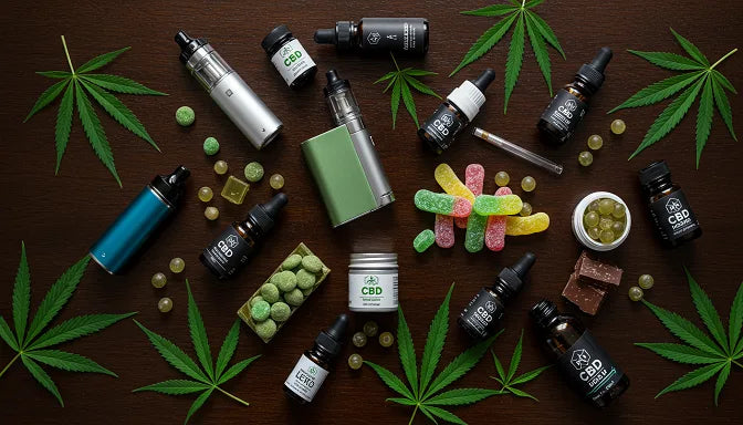 A variety of Delta-8 distillate products, showcasing different ways to use this versatile cannabis extract | Hurcann