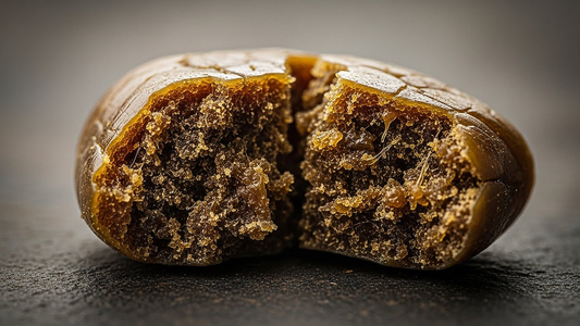 Traditional Afghan hash concentrate displaying full-spectrum resin richness and deep indica heritage