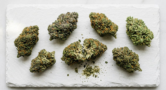 best CBD strain 2026 guide premium hemp flower buds flat lay Hurcann