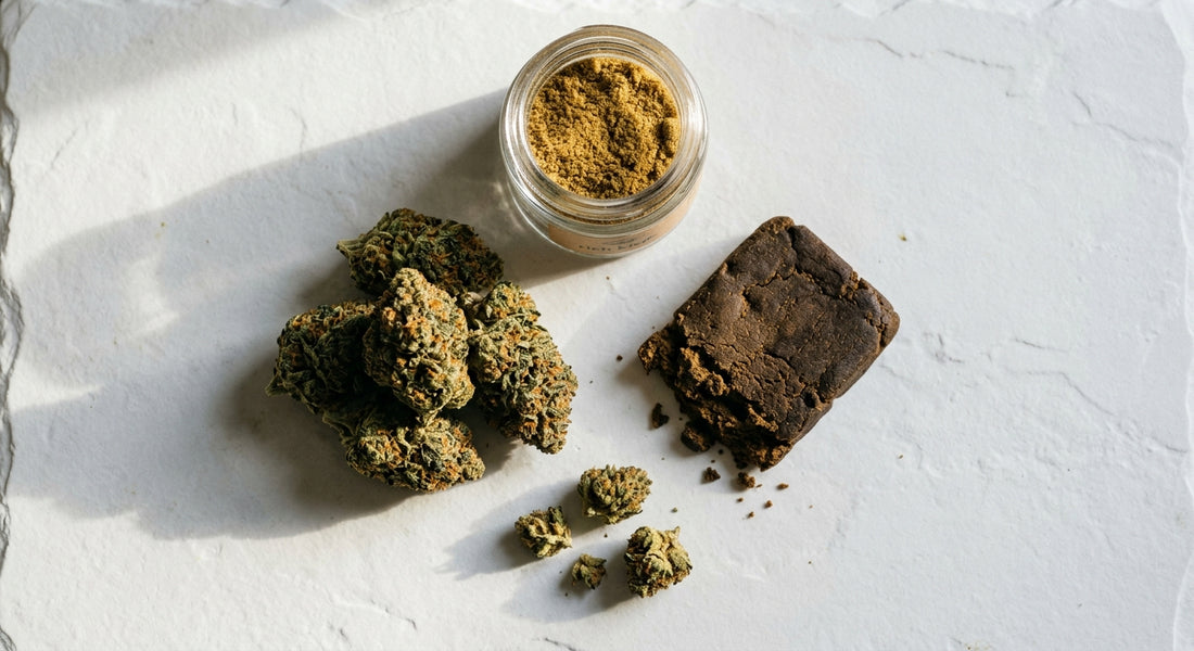 best smoke shop wholesale distributors CBD hemp flower hash kief flat lay 2026
