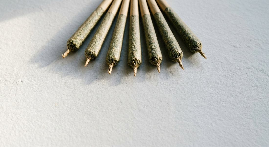 best THCA prerolls 2026 fanned out on white surface showing quality hemp joints