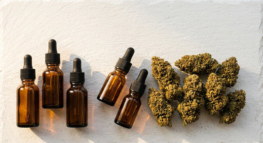 cbd white label europe products oil bottles and hemp flower wholesale display
