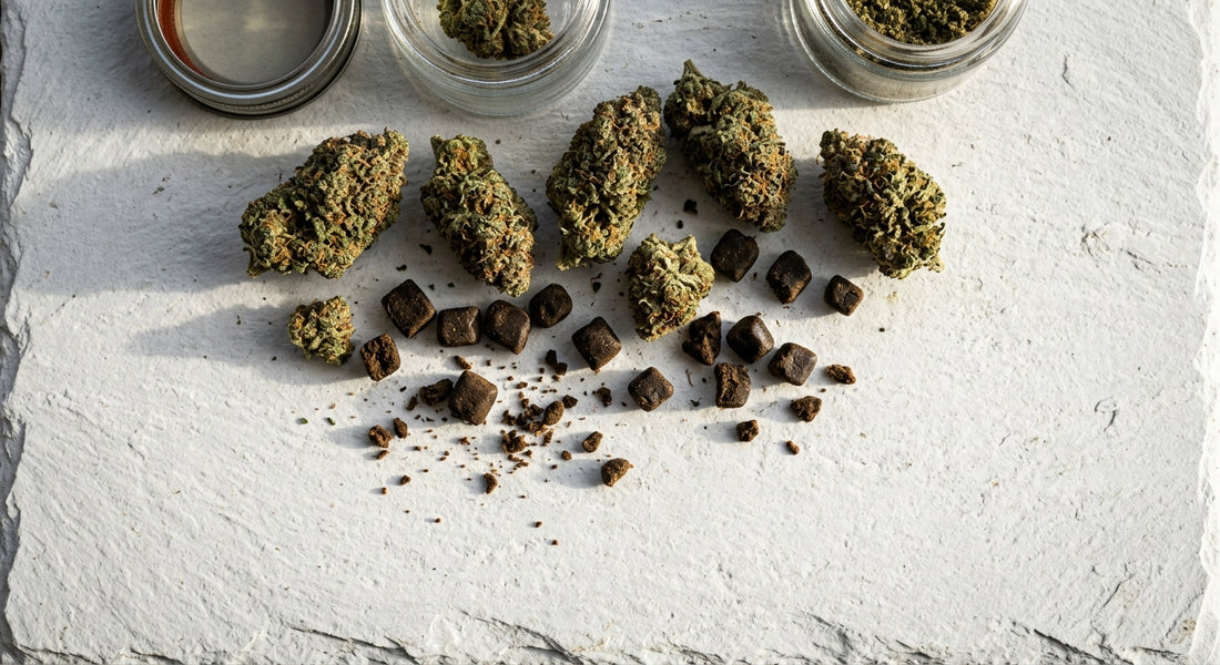deli hemp Paris CBD flower and hash display boutique style Hurcann
