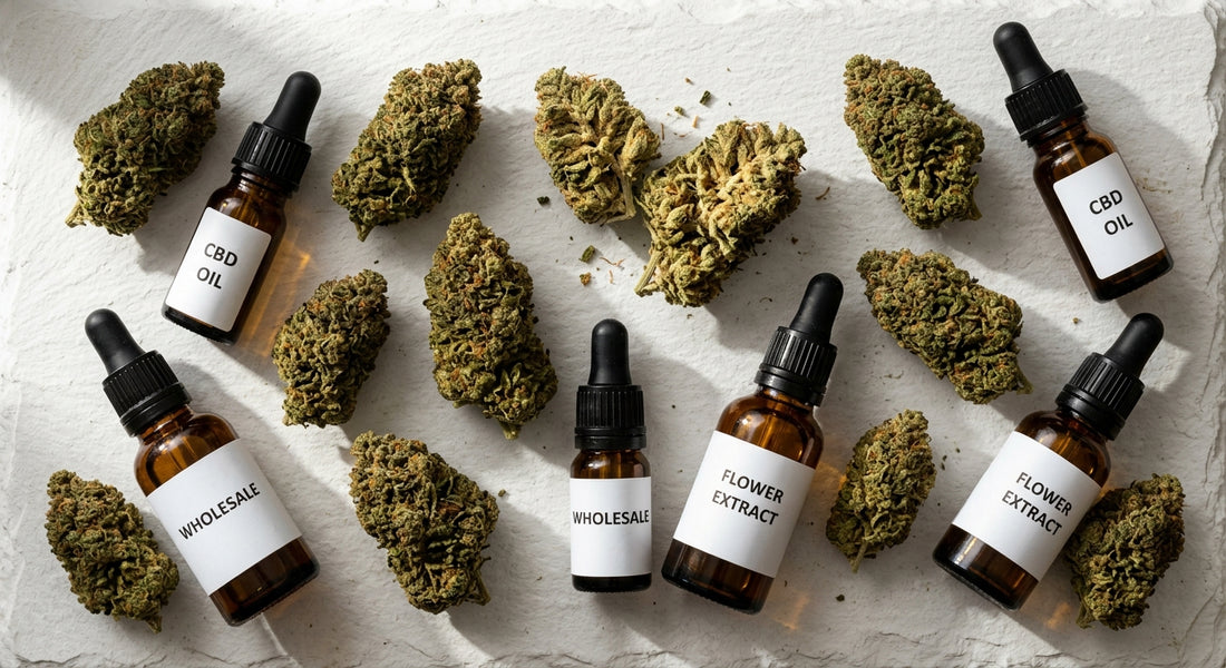 deli hemp pro wholesale CBD flower buds and oils bulk display