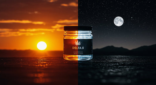 Symbolic image of Delta 8 hash representing both daytime energy and nighttime relaxation.