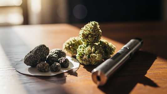 Comprehensive lifestyle scene encapsulating delta 8 hash use, benefits, and wellness approach