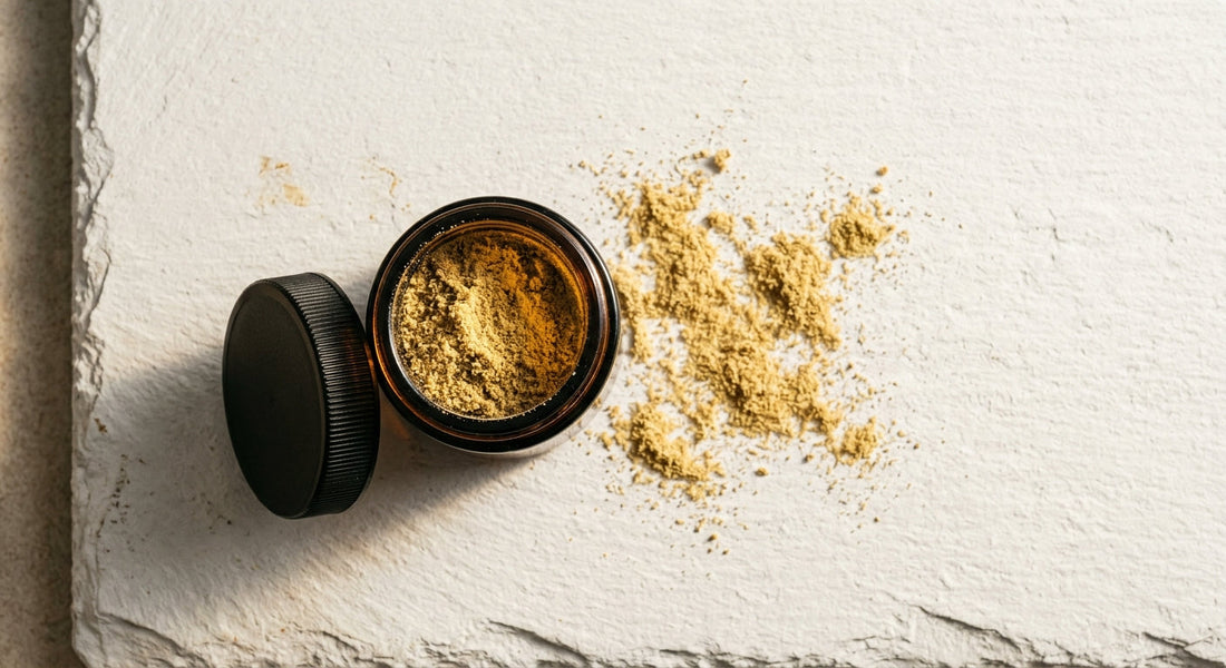 does kief go bad golden THCA hemp kief in amber glass storage jar Hurcann