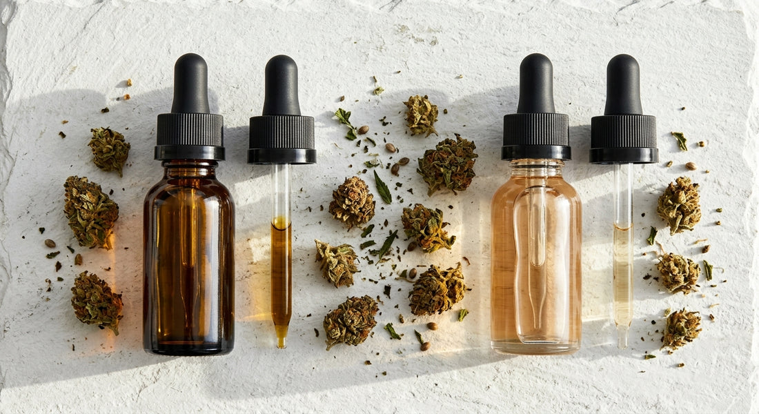 full spectrum vs broad spectrum CBD oil bottles for anxiety comparison 2026 Hurcann