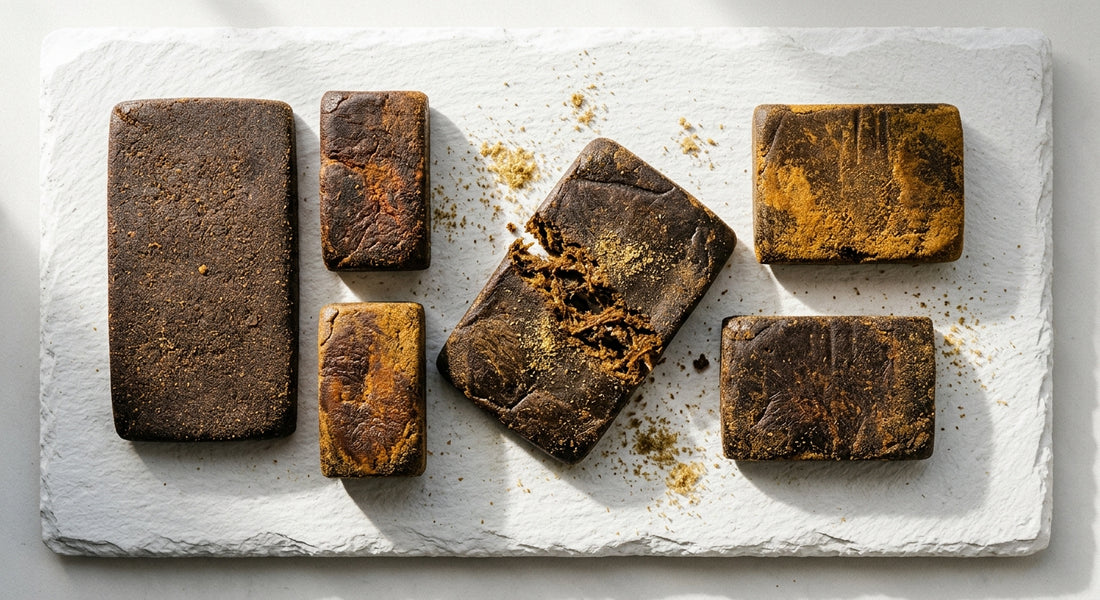 grossiste résine CBD hash pressé et bubble hash en gros sur surface blanche