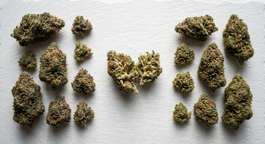 hemp vs marijuana differences dense THCA hemp flower buds on white surface Hurcann