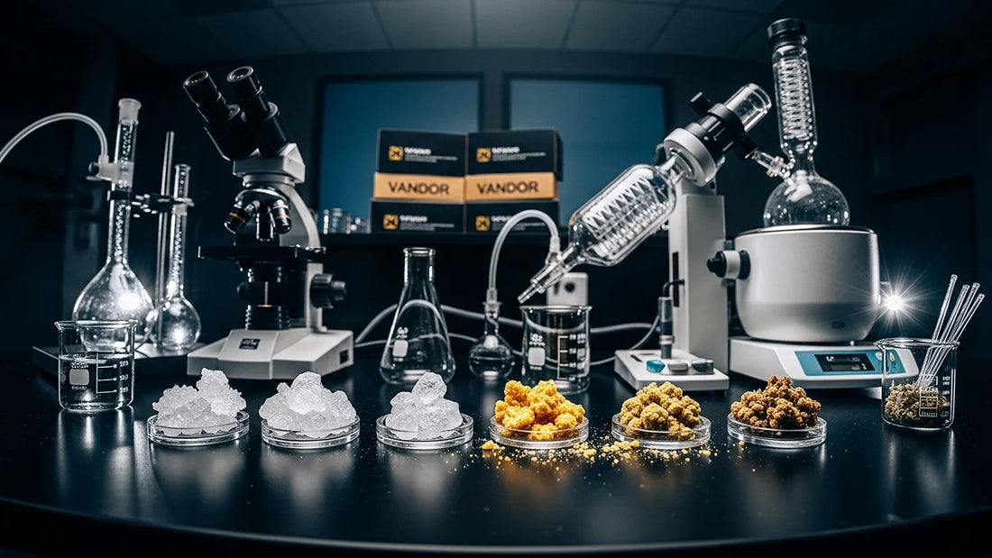 hemp derived THCA hash displayed in a professional laboratory setting | Hurcann