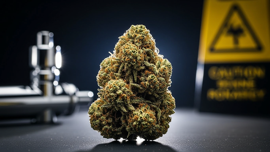 A dramatic, hero shot of a potent cannabis moon rock, symbolizing both its luxury appeal and intense potency.