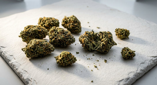 how to choose the best THCA flower premium buds flat lay Hurcann guide