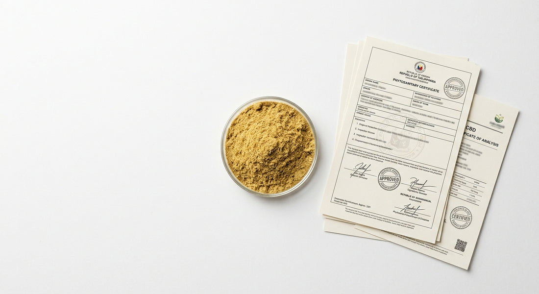 import American hemp kief to Europe regulations compliance COA documents wholesale Hurcann