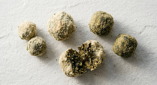 THCA moon rocks coated in kief flat lay showing potency and texture 2026