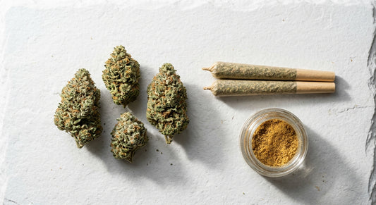 j smoke shop hemp product assortment CBD flower pre-rolls and kief wholesale Hurcann