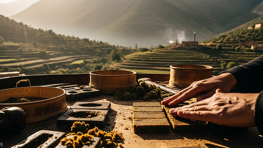 Moroccan THCA hash blending ancestral heritage with modern solventless cannabis craftsmanship