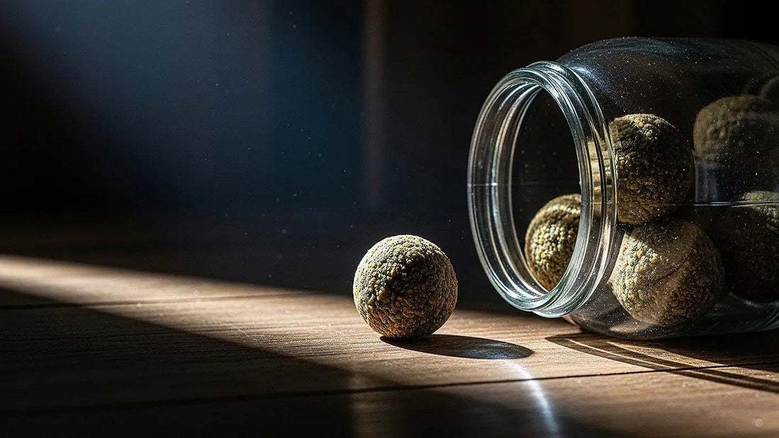 Premium hash ball with storage jar highlighting quality and preservation | Hurcann