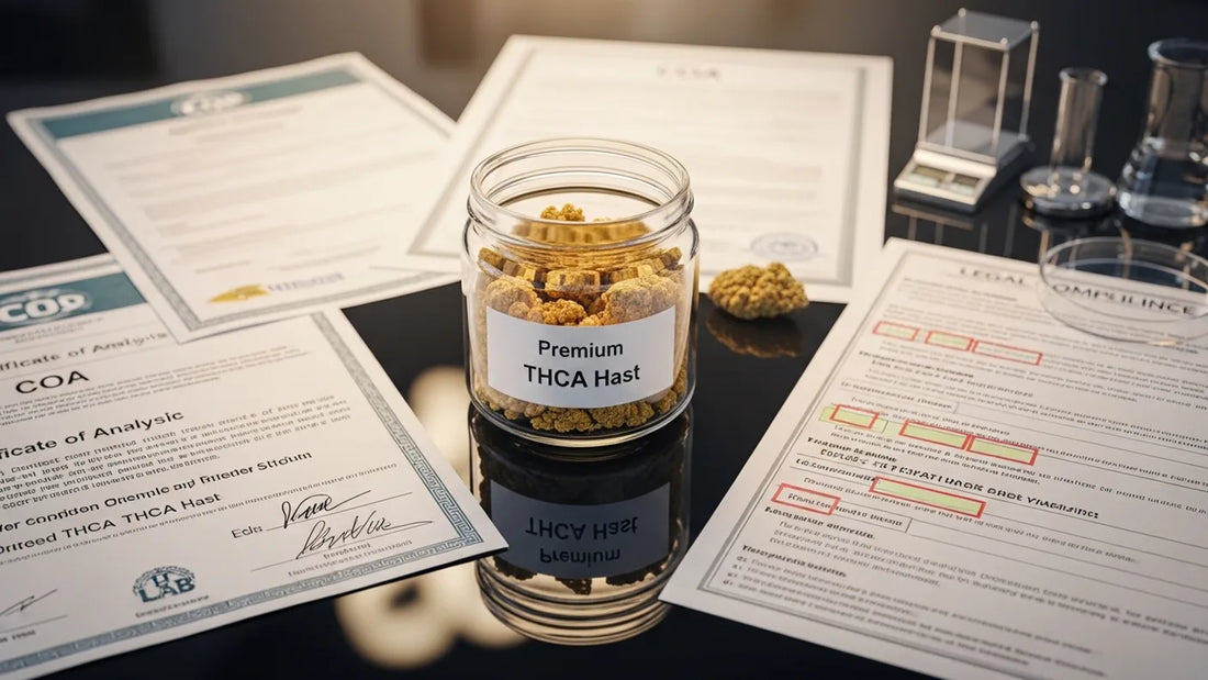 Premium THCA hash with lab-tested documentation and compliance materials highlighting safety and quality | Hurcann