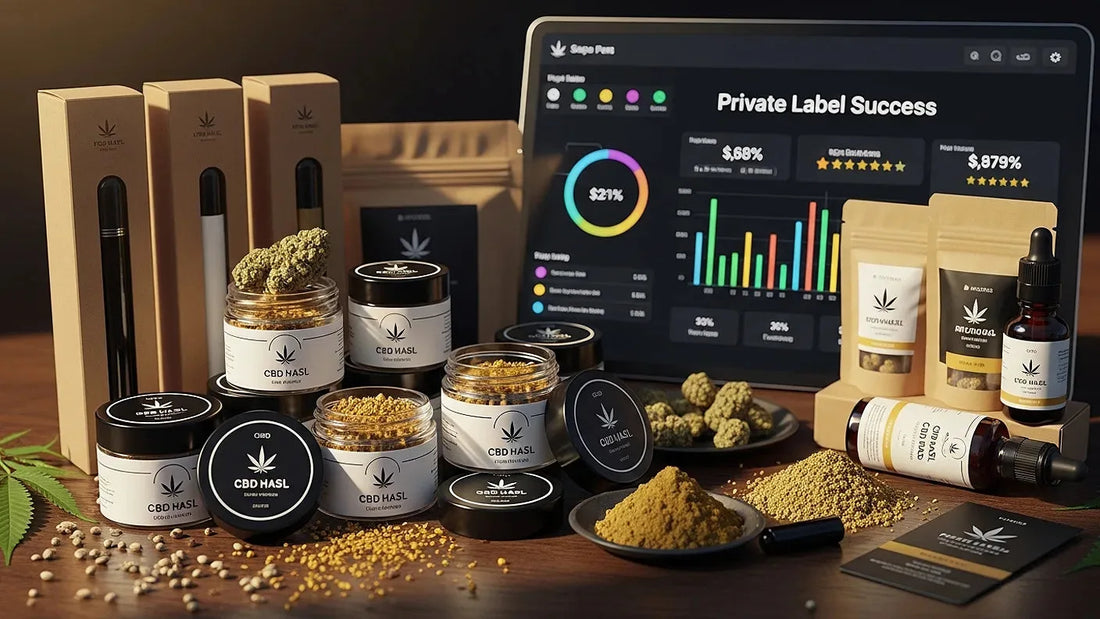 Comprehensive depiction of CBD hash wholesale private label business, showcasing branding, product, and market strategy | Hurcann