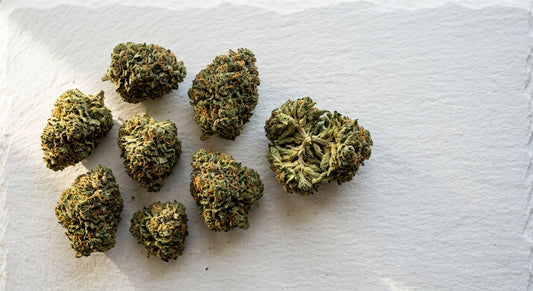 strains with high CBD premium hemp flower buds flat lay Hurcann 2026