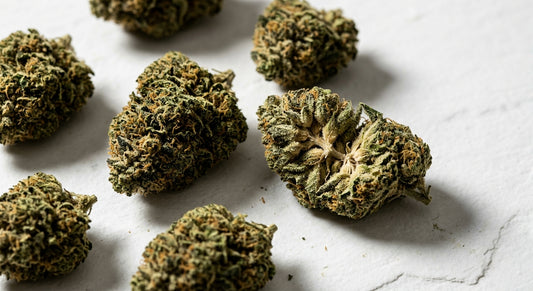 THCA hemp flower buds legal in North Carolina 2026 displayed on white surface