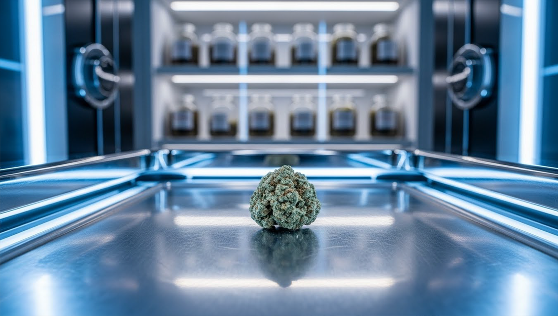 Preserving peak potency: THCA bubble hash stored in an advanced, controlled environment for long-term freshness.