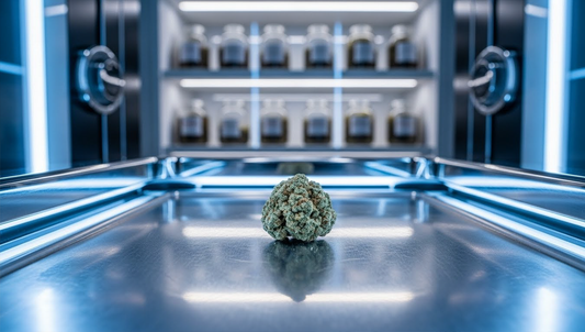 Preserving peak potency: THCA bubble hash stored in an advanced, controlled environment for long-term freshness.