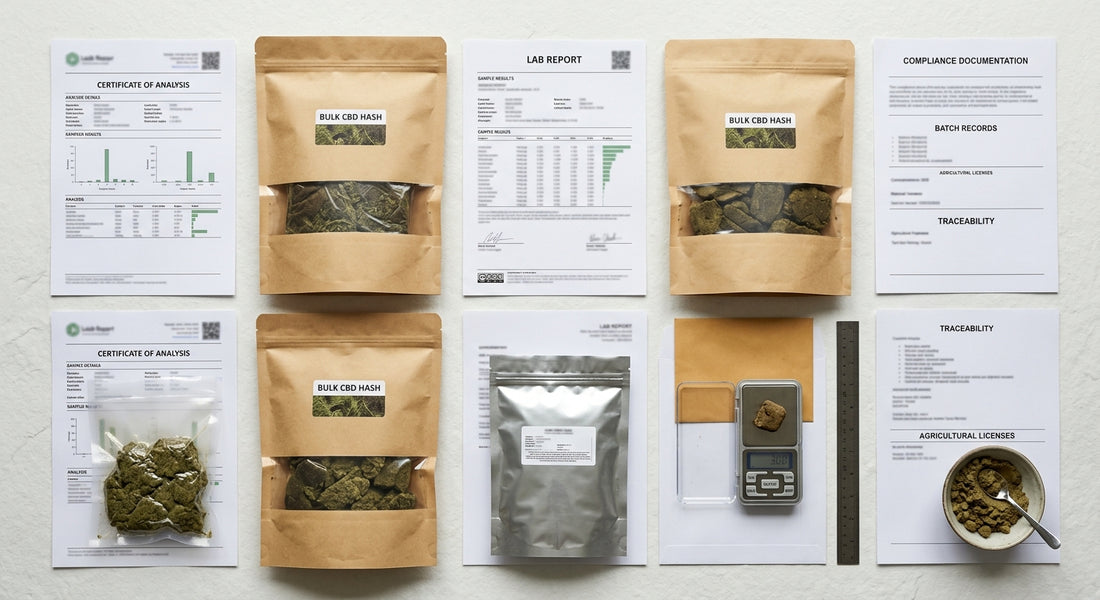UK CBD wholesale supplier compliance checklist documents COAs and bulk CBD hash packages