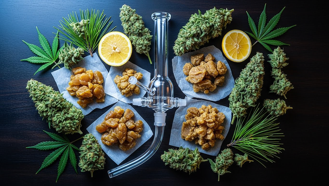 overhead hero image representing uncured hash freshness terpene richness and solventless craftsmanship