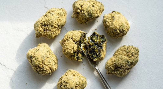 what does moon rock look like golden kief coated hemp moon rocks flat lay