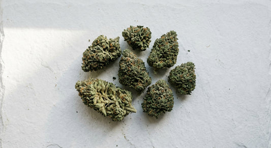 what is CBG and CBN dense hemp flower buds flat lay Hurcann 2026