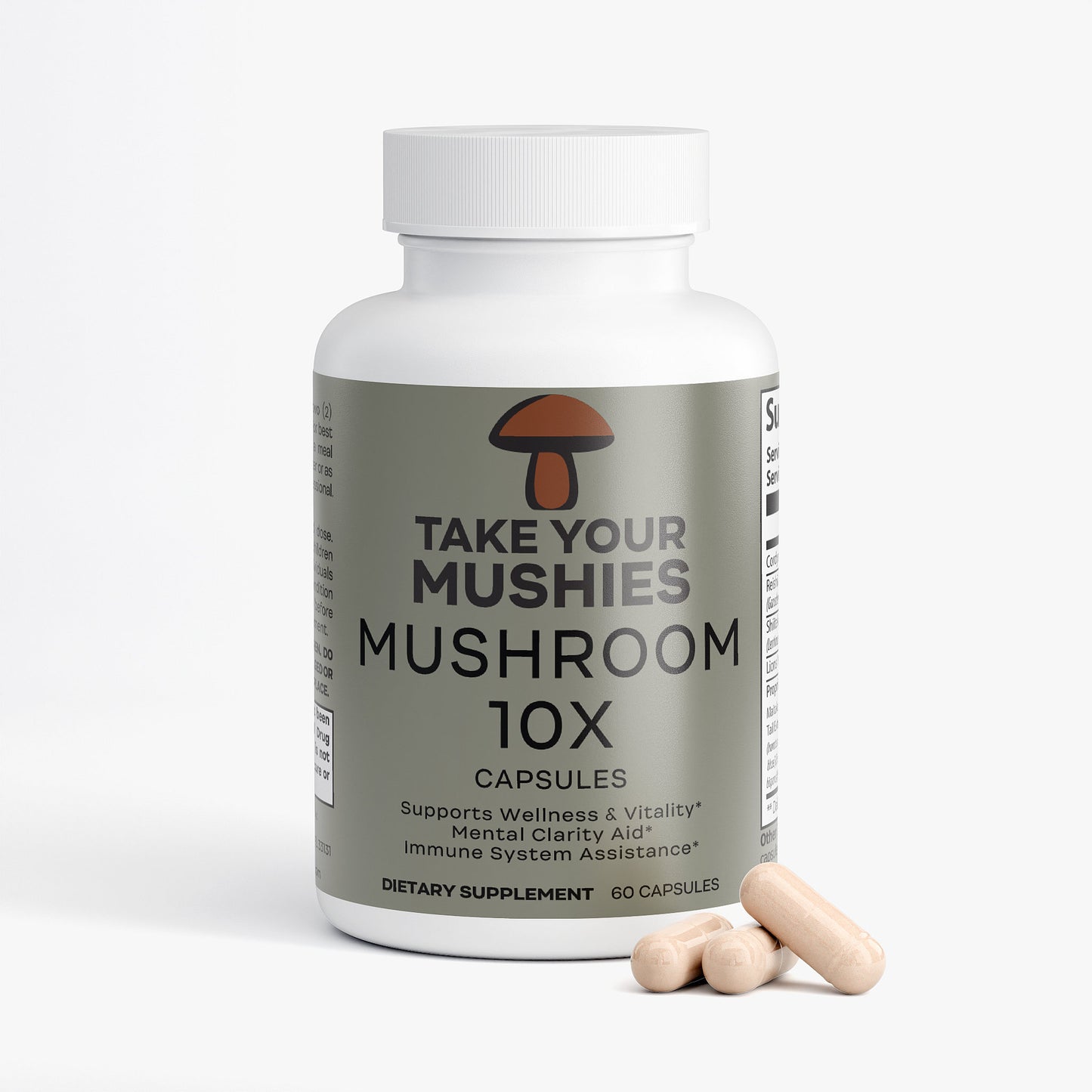 Mushroom Complex 10X Capsules | 10-Mushroom Blend for Focus, Immunity and Adaptogenic Support | Lion’s Mane, Reishi, Chaga and More