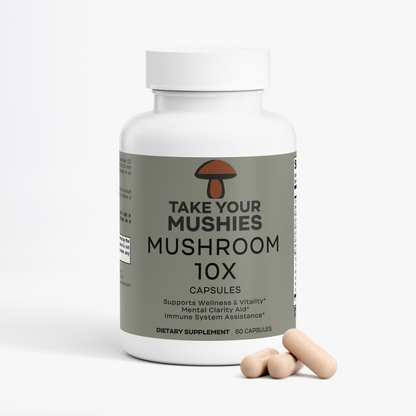 Mushroom Complex 10X Capsules | 10-Mushroom Blend for Focus, Immunity and Adaptogenic Support | Lion’s Mane, Reishi, Chaga and More