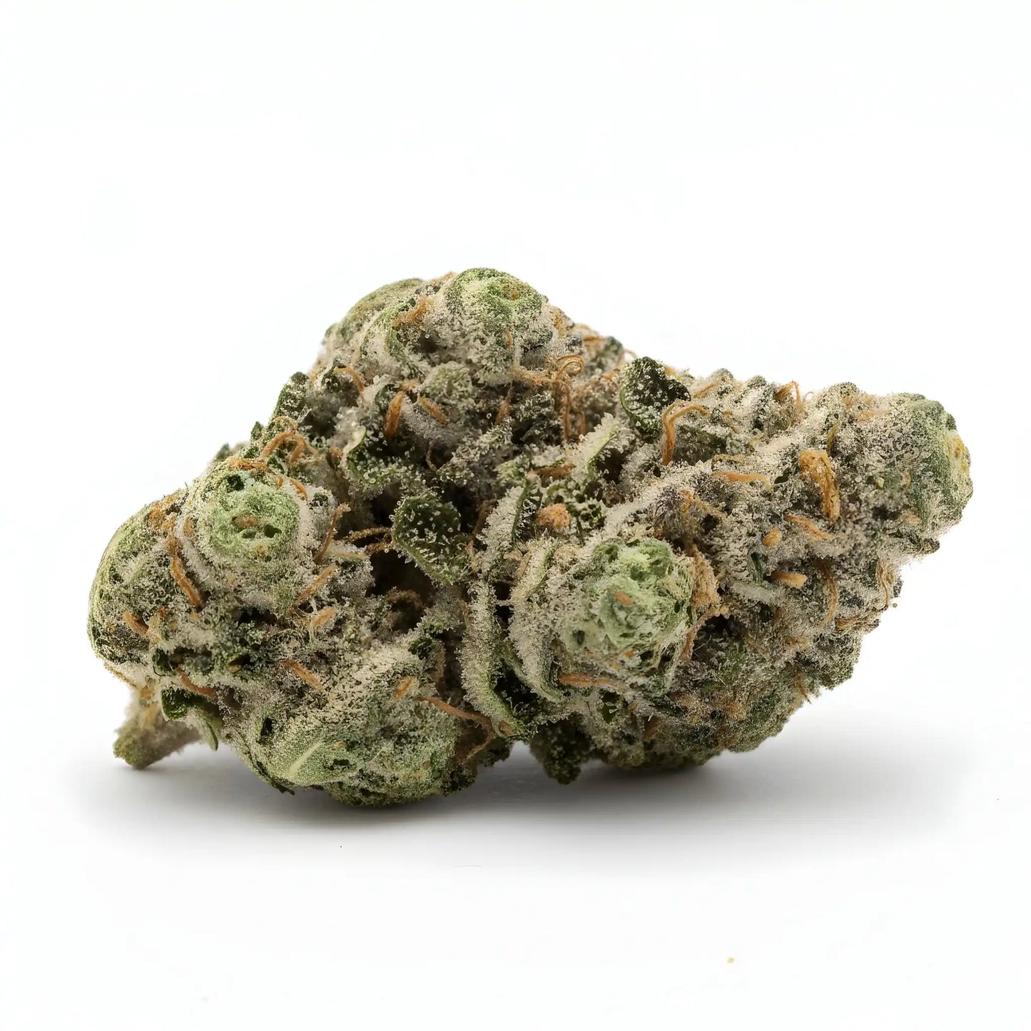 Alternative angle photo of Jokerz THCA hemp flower indica dominant AA grade, showing vibrant purple and green buds coated in dense trichomes, sticky resin texture | Hurcann