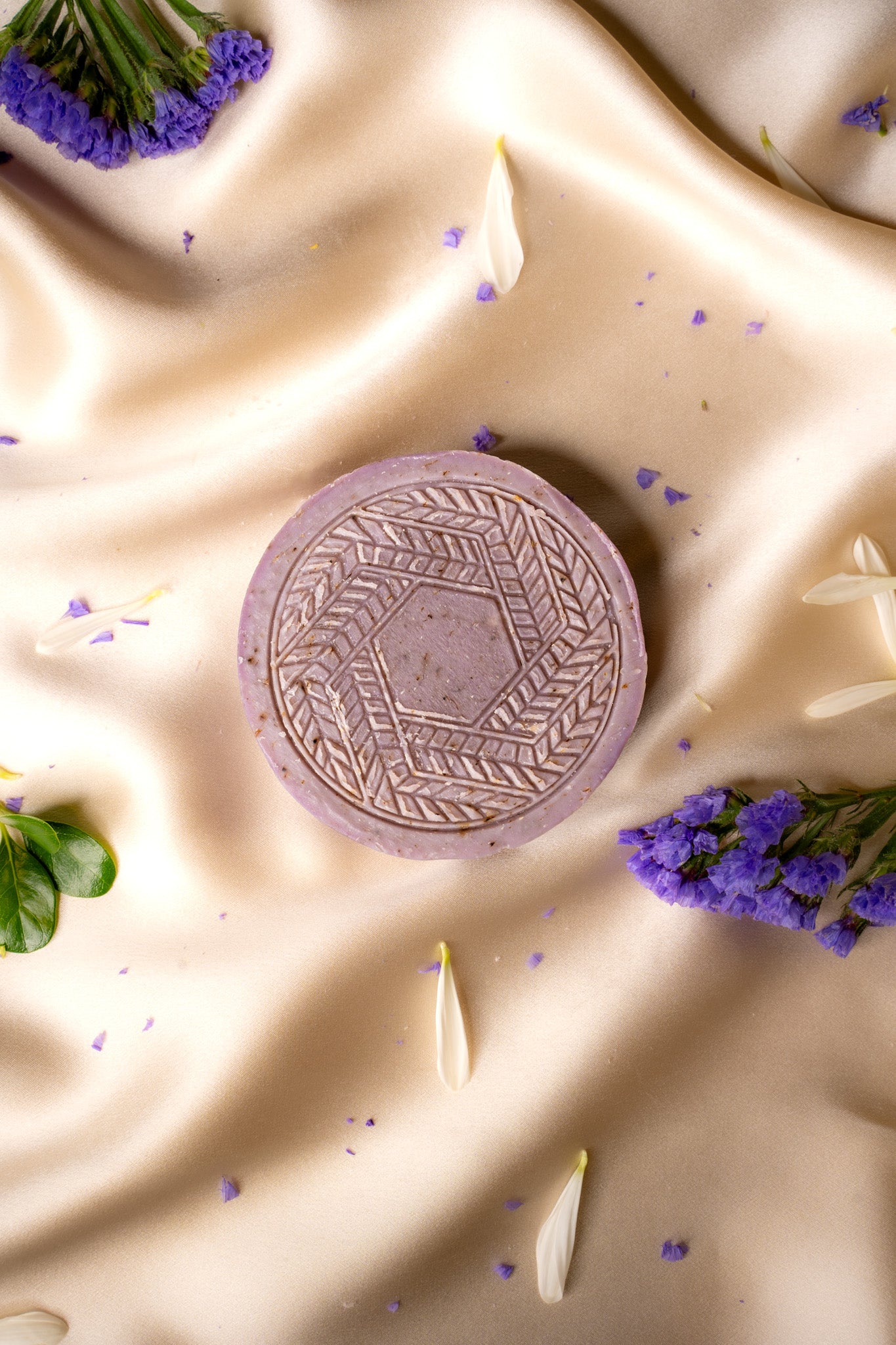 Rich, foamy lather of lavender-infused CBD soap in a person’s hands, showcasing its gentle cleansing, calming effects, and natural ingredients.