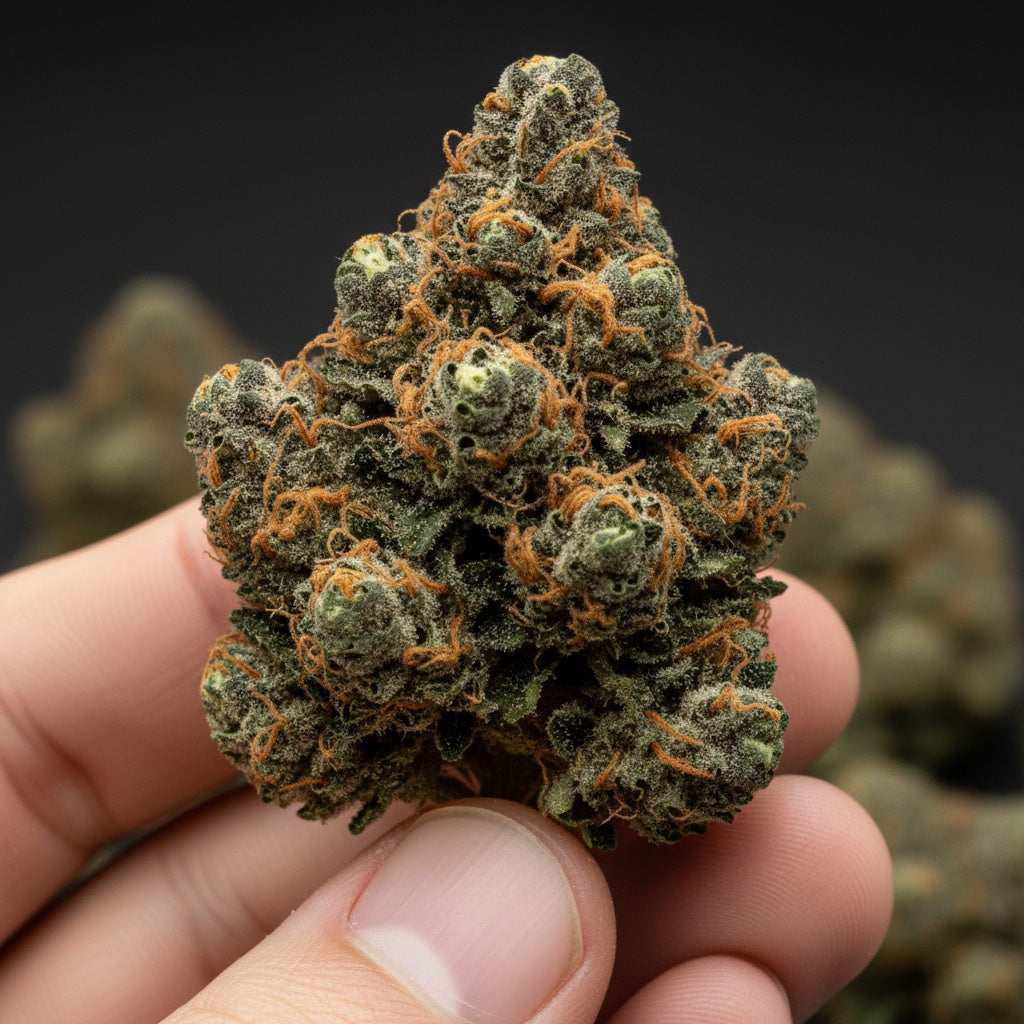 Glitter Bomb Is sugary and fruity on the inhale, finishing with floral notes and a slight skunky edge.