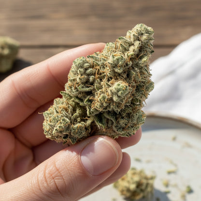 Its compact, sticky structure reflects true indica quality.