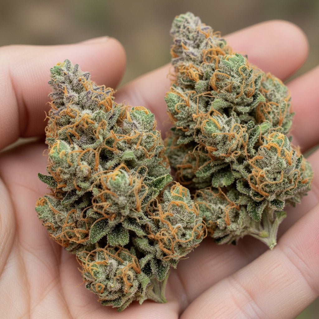 Each nug is coated with thick layers of trichomes