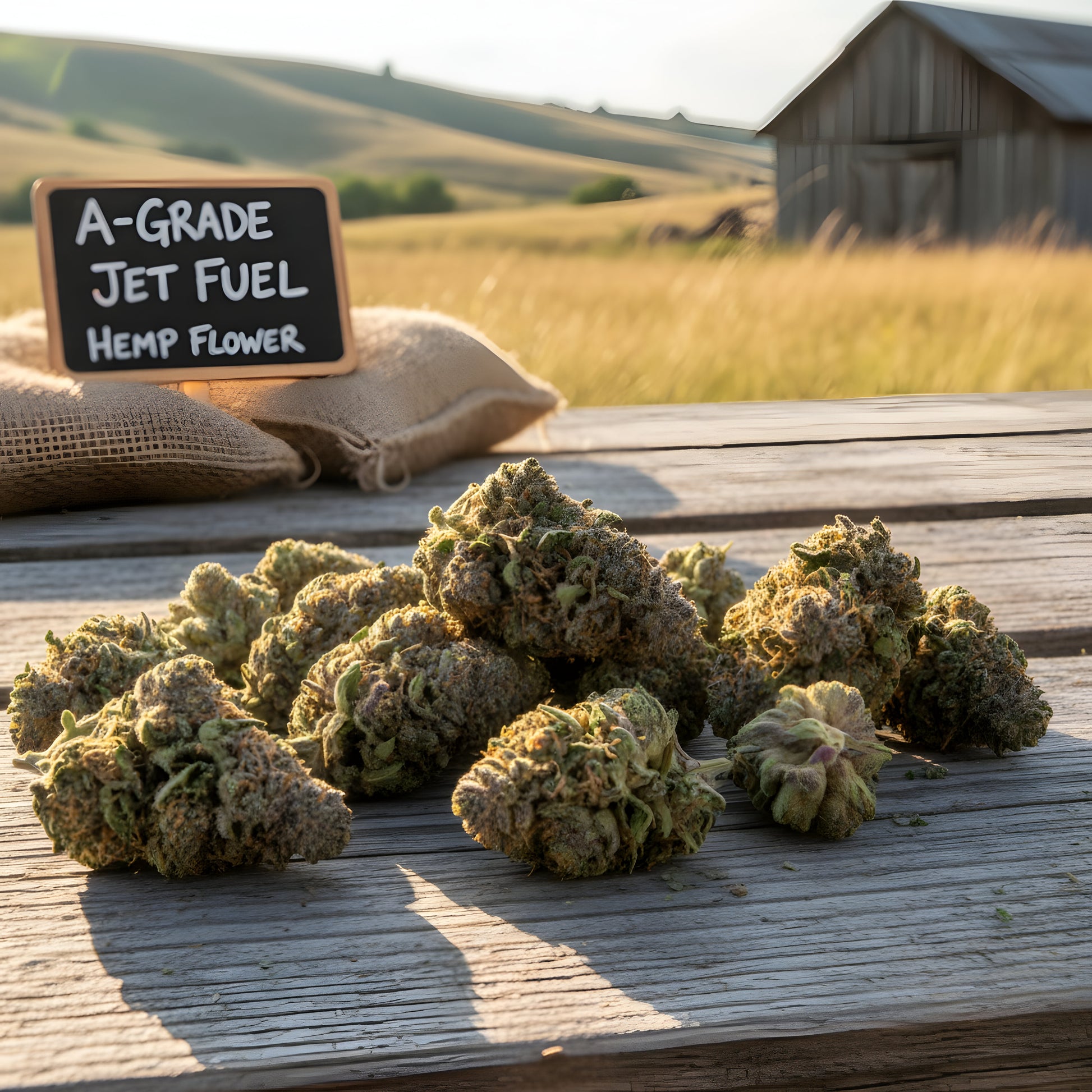 Lifestyle image of Jet Fuel THCA hemp flower sativa-dominant hybrid A-Grade, known for uplifting and focus-driven effects